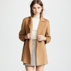 theory camel wool coat